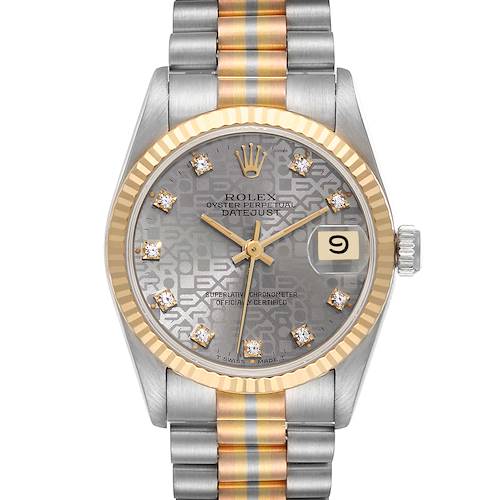 Photo of NOT FOR SALE Rolex President Midsize Tridor White Yellow Rose Gold Diamond Ladies Watch 68279 Partial Payment