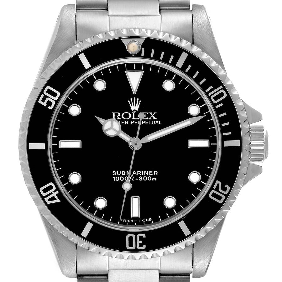 Rolex Submariner 40mm No Date 2 Liner Steel Mens Watch 14060 SwissWatchExpo