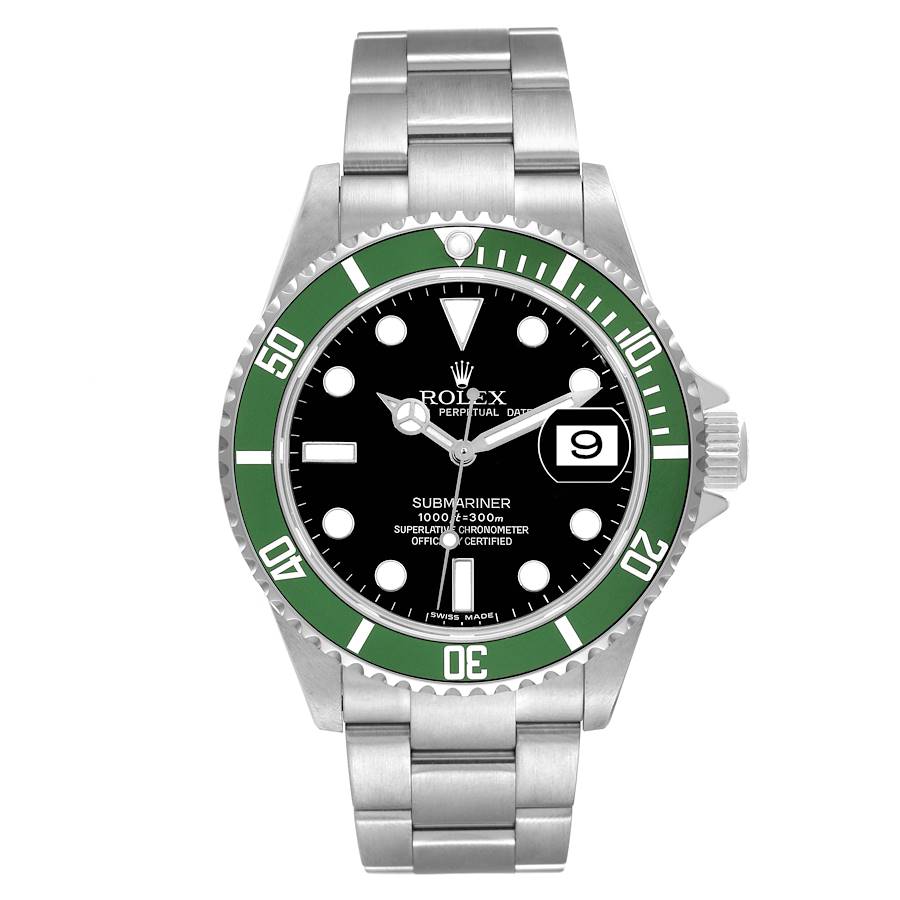 Rolex Submariner Green 50th Anniversary Flat 4 Mens Watch 16610LV
