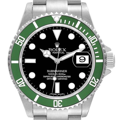 Photo of Rolex Submariner Kermit Green 50th Anniversary Steel Mens Watch 16610LV