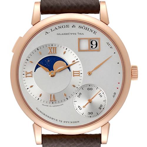 Photo of A. Lange Sohne Grand Lange 1 Rose Gold Moonphase Mens Watch 139.032 Box Papers