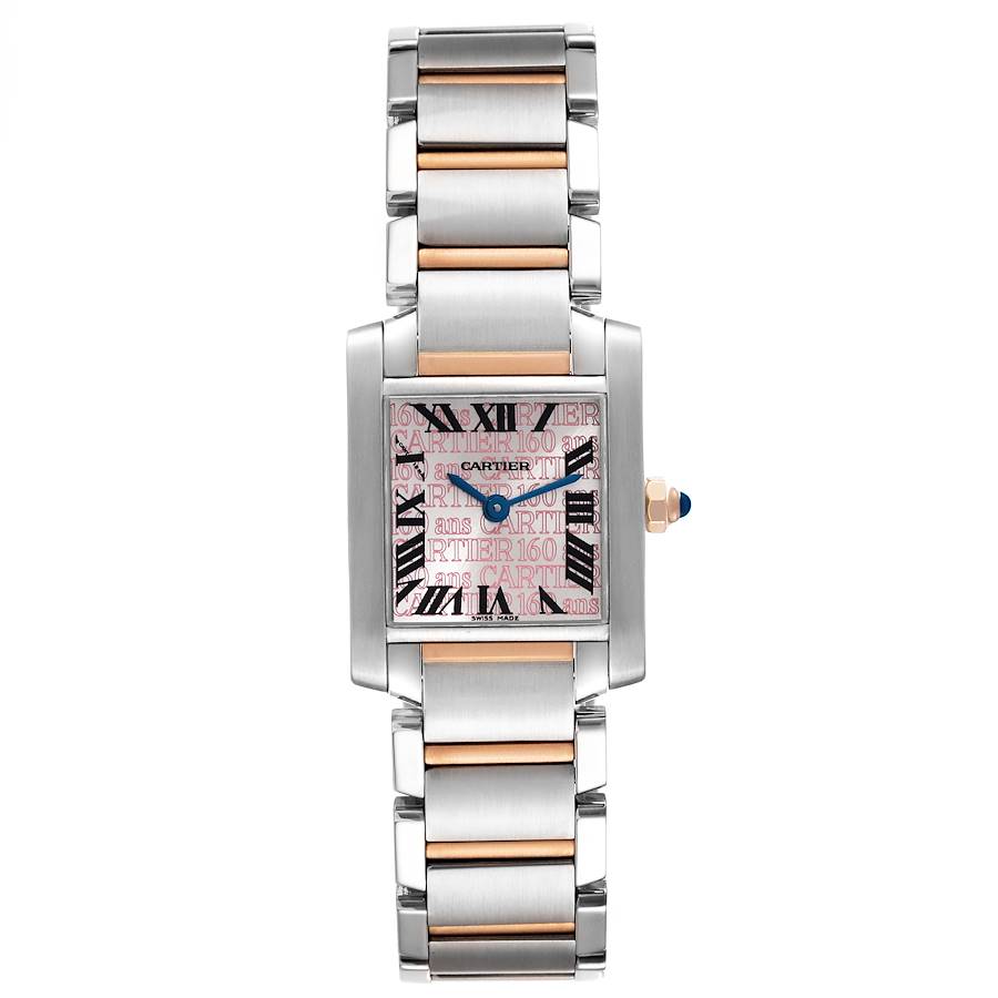 Cartier Tank Francaise 18k Rose Gold/Steel 160th Anniversary Ladies Watch  2384 - Jewels in Time