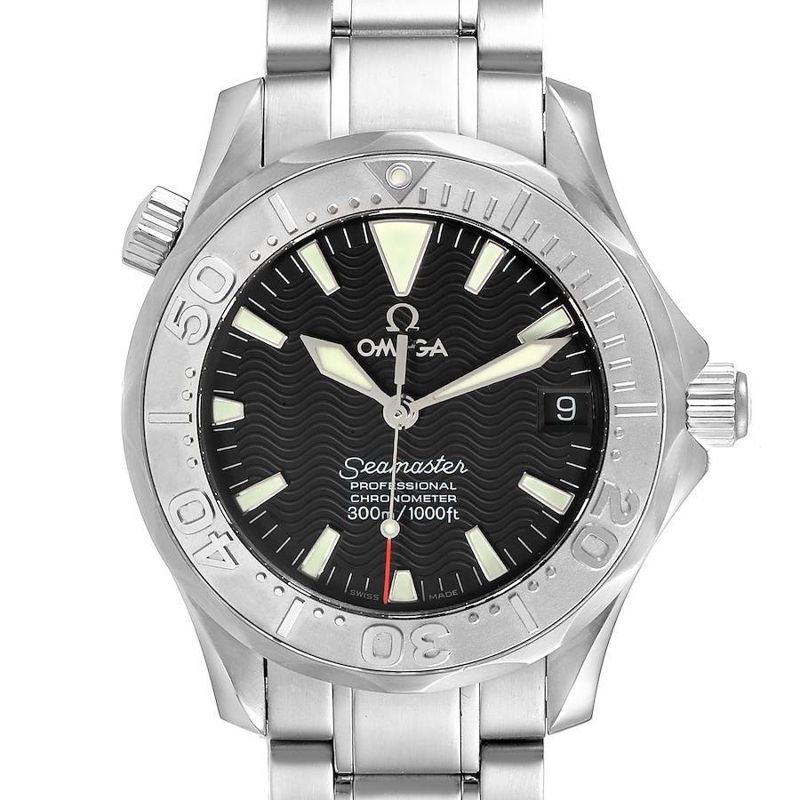 Omega Seamaster 36mm Midsize Black Wave Dial Steel Watch 2236.50.00 SwissWatchExpo