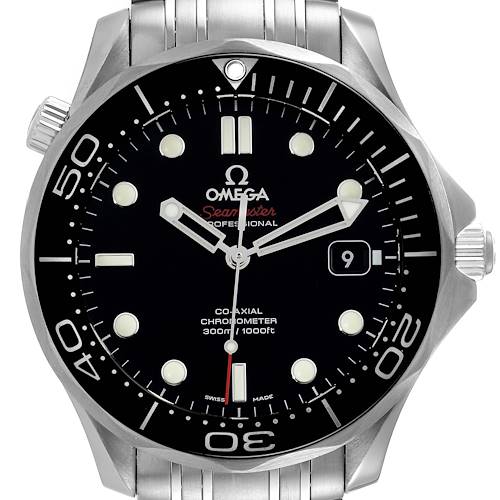 Photo of Omega Seamaster Diver 300M Black Dial Mens Watch 212.30.41.20.01.003 Box Card
