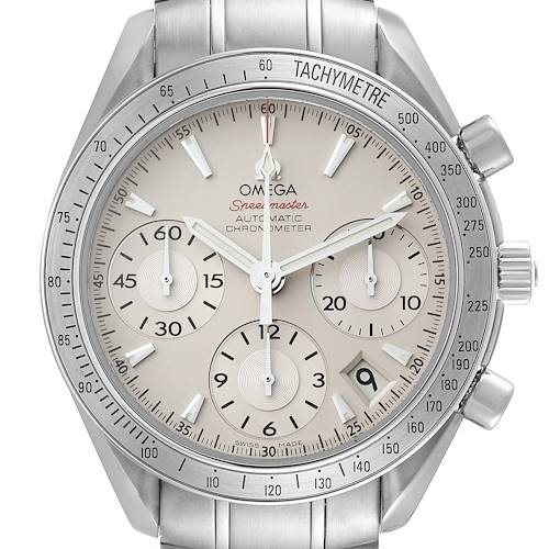 Photo of Omega Speedmaster Date Silver Dial Steel Mens Watch 323.10.40.40.02.001 Box Card