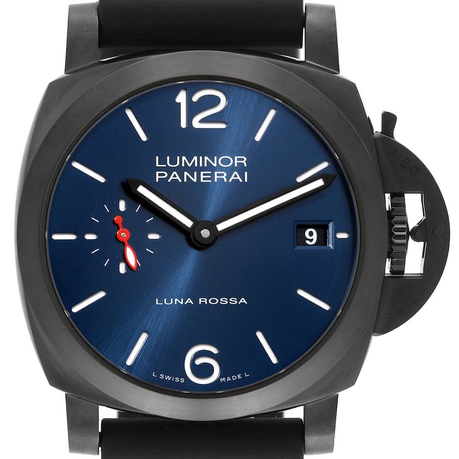 Panerai Luminor Quaranta Luna Rossa Blue Dial Mens Watch PAM01408 Unworn SwissWatchExpo