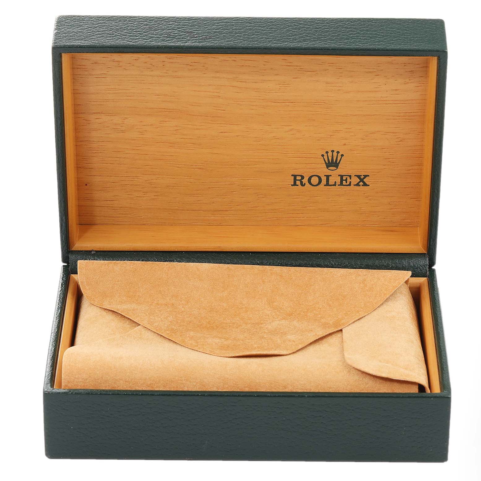 The image shows the open box and pouch for the Vintage Collection model by Rolex.