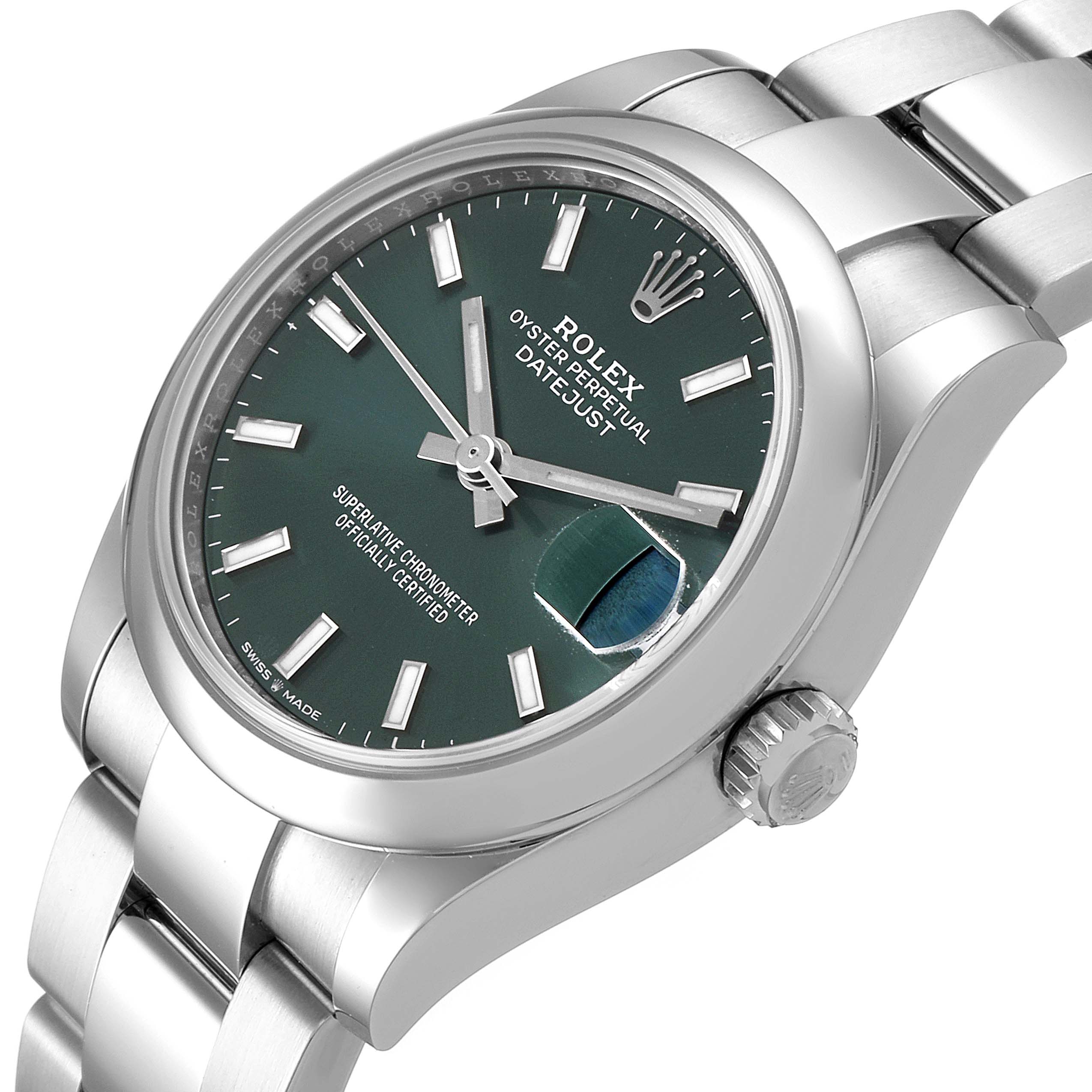 rolex datejust 31 mint green