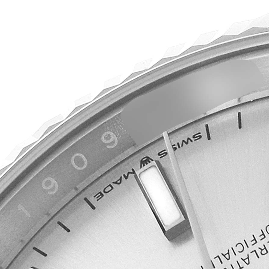 This close-up image shows a partial view of the dial and rehaut of a Rolex Datejust 126234 Men's Stainless Steel Silver Dial 126234 Men's Stainless Steel Silver Dial watch.