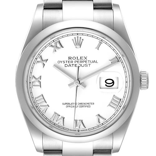 Photo of Rolex Datejust White Dial Oyster Bracelet Steel Mens Watch 126200 Unworn