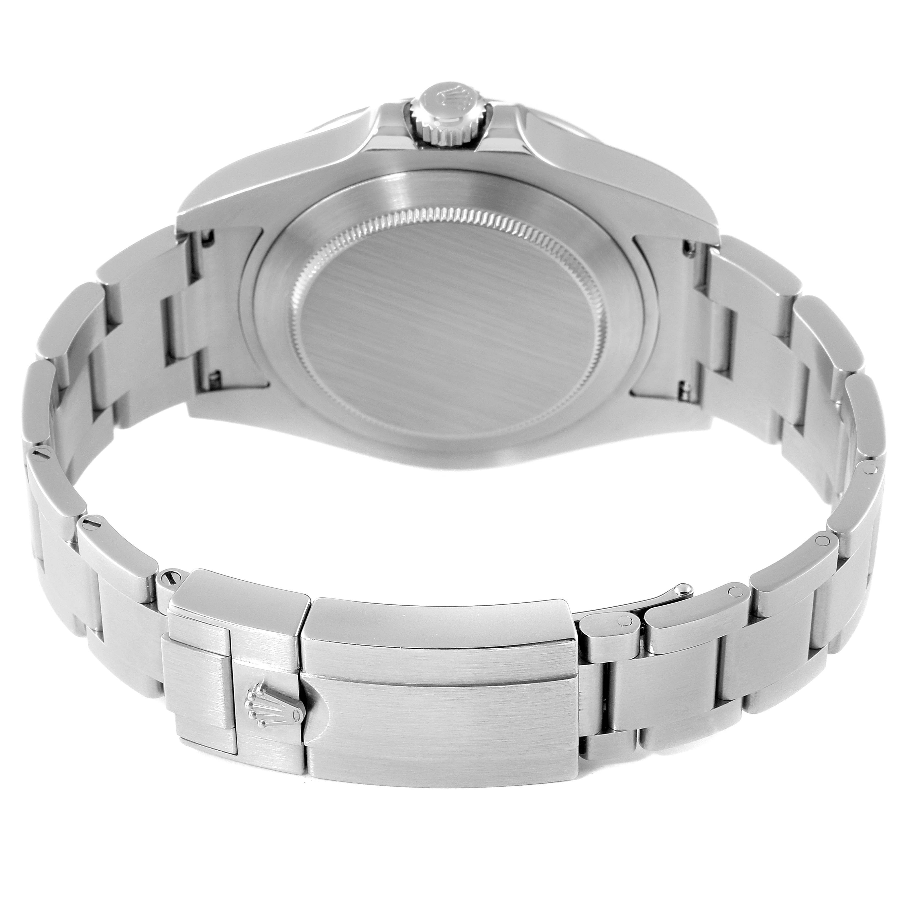 The image displays the backside and bracelet of the Rolex Explorer 216570 Men's Stainless Steel Black Dial 216570 Men's Stainless Steel Black Dial model watch.