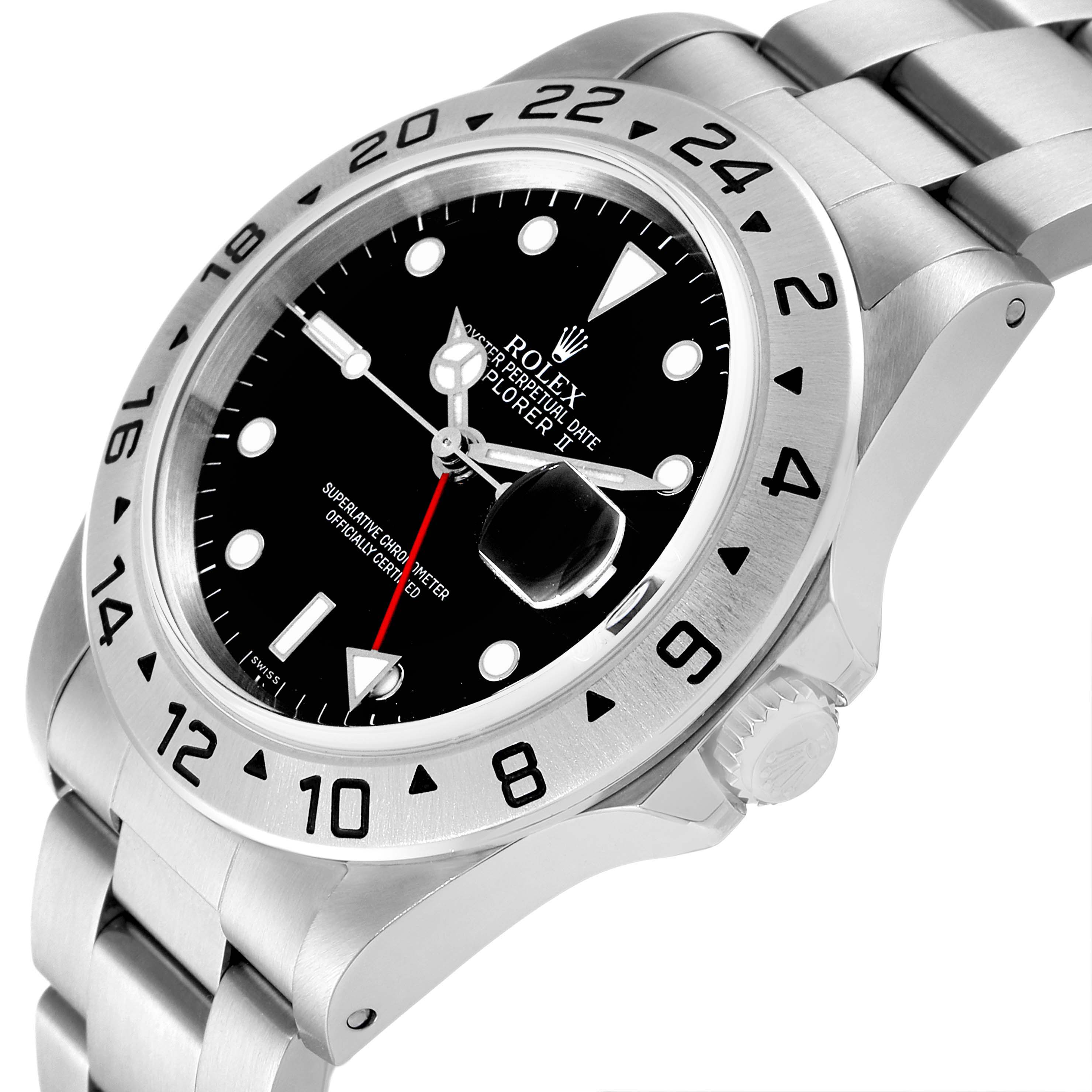 The image shows a close-up side angle of a Rolex Explorer 16570 Men's Stainless Steel Black Dial 16570 Men's Stainless Steel Black Dial watch, highlighting the bezel, dial, crown, and part of the bracelet.
