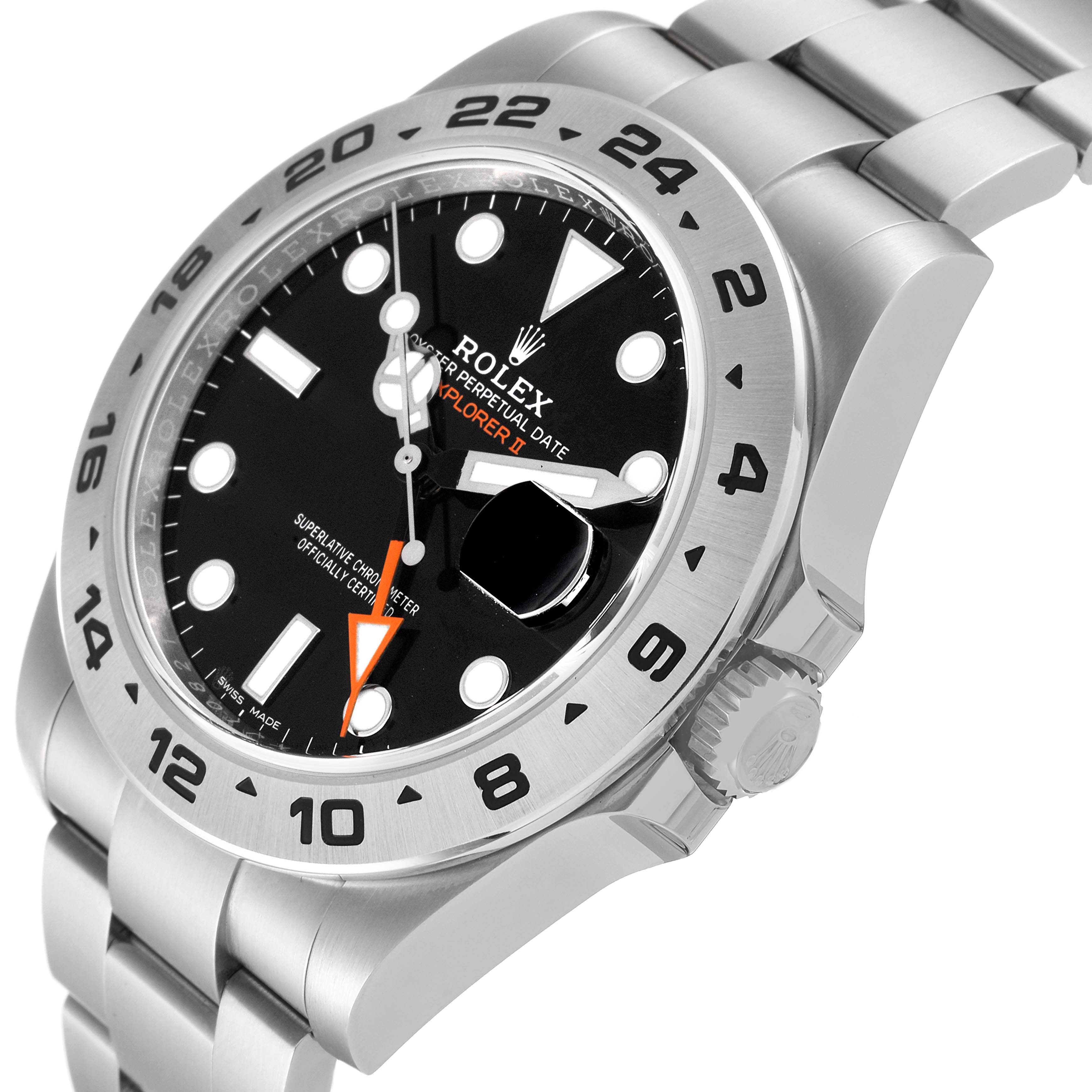 The image shows a close-up angled view of the Rolex Explorer 216570 Men
s Stainless Steel Black Dial 216570 Men
s Stainless Steel Black Dial watch, highlighting its dial, bezel, crown, and bracelet.