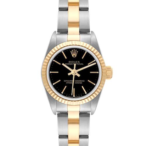 Photo of Rolex Oyster Perpetual Steel Yellow Gold Black Dial Ladies Watch 67193