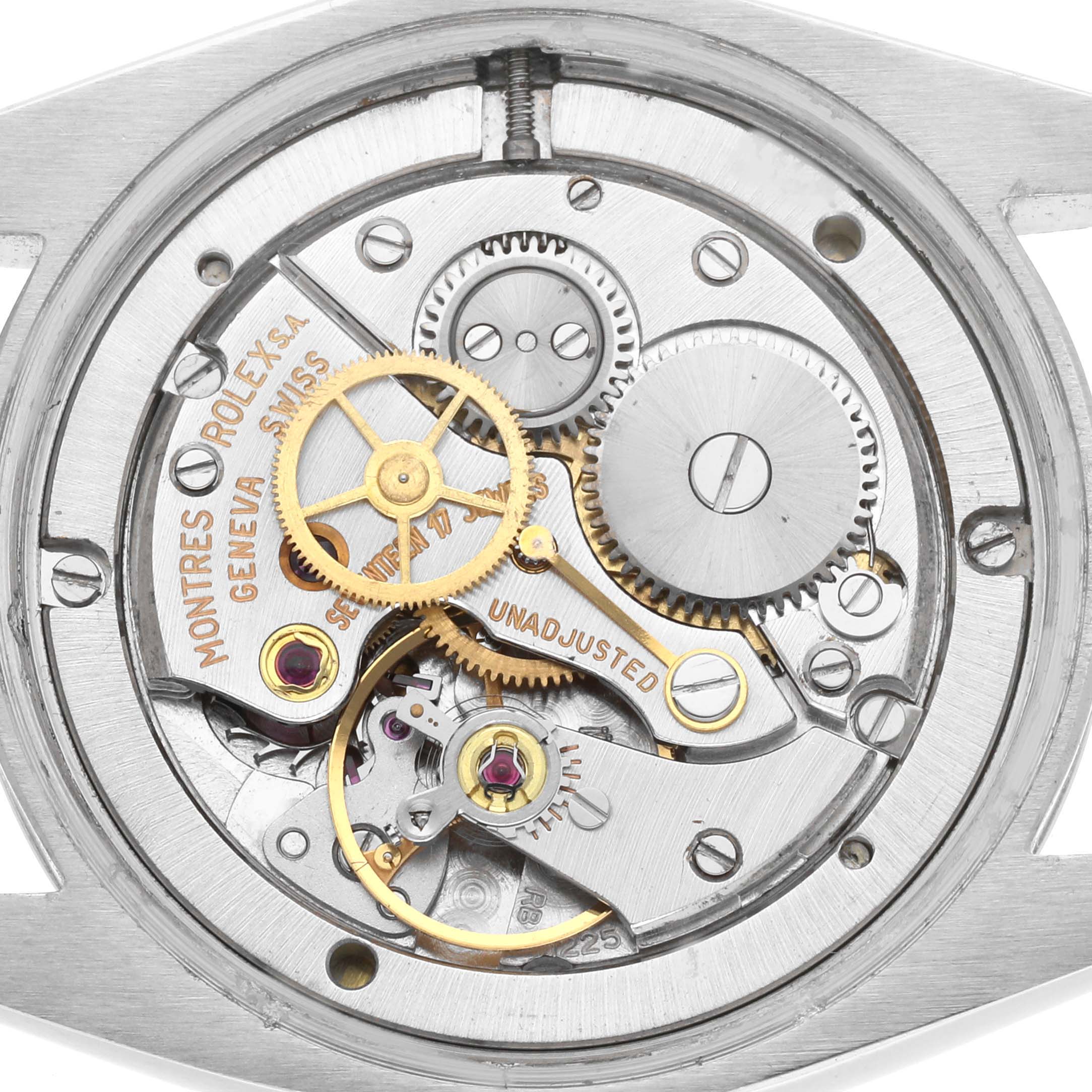 This image shows the internal mechanism of the Vintage Collection model by Rolex, viewed from the back.