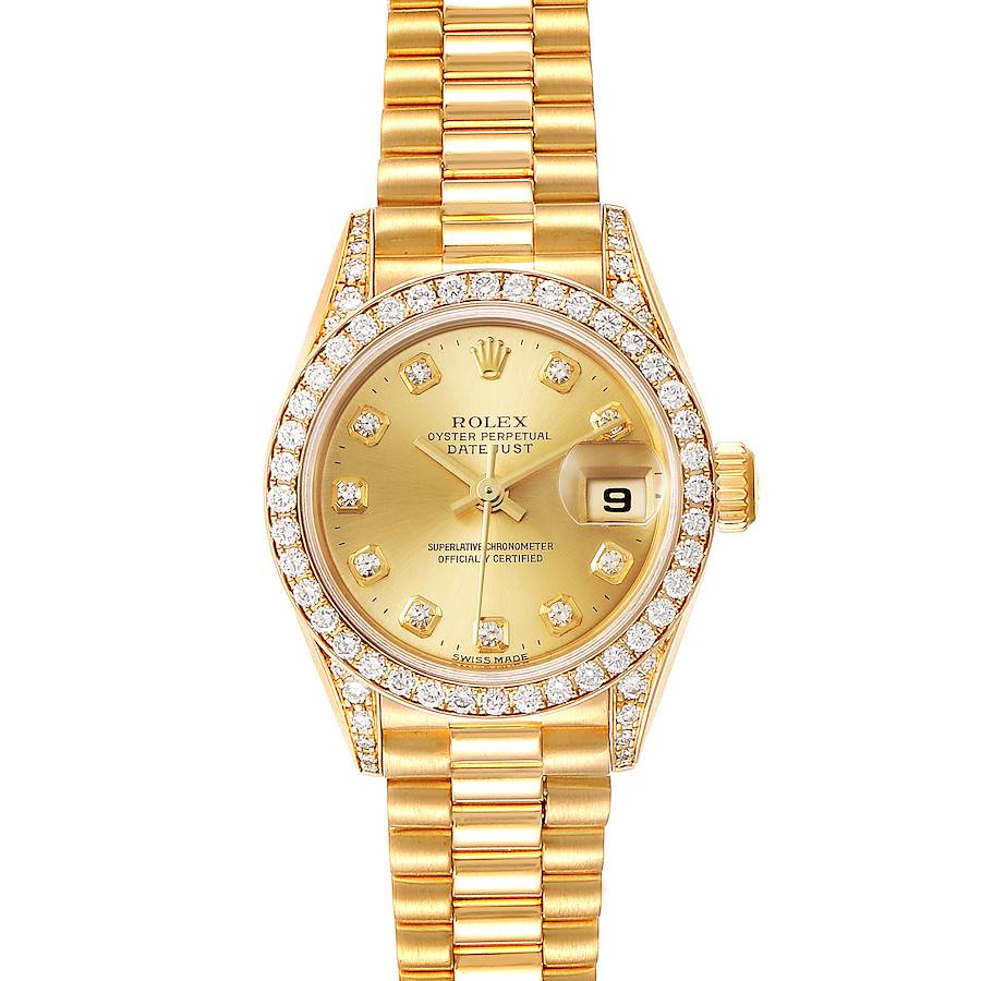 Rolex President 26 18k Yellow Gold Diamond Ladies Watch 79158 SwissWatchExpo