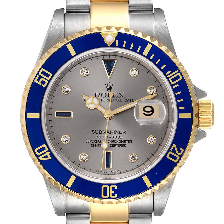 NOT FOR SALE Rolex Submariner Steel Gold Diamond Sapphire Serti Dial Mens Watch 16613 PARTIAL PAYMENT SwissWatchExpo
