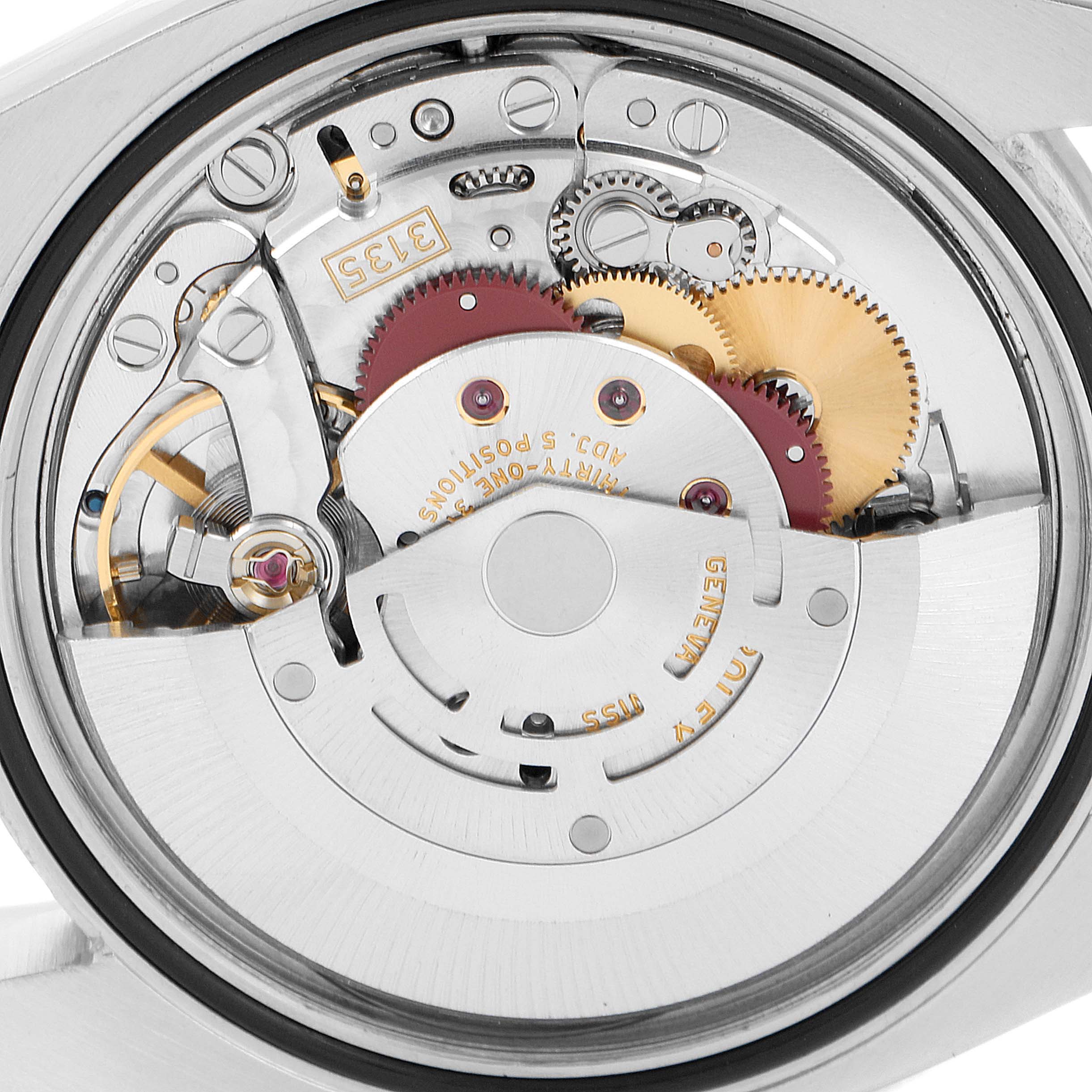 The image shows the detailed inner mechanism of a Rolex Turn-o-Graph 116264 Men's Stainless Steel White Dial 116264 Men's Stainless Steel White Dial watch.