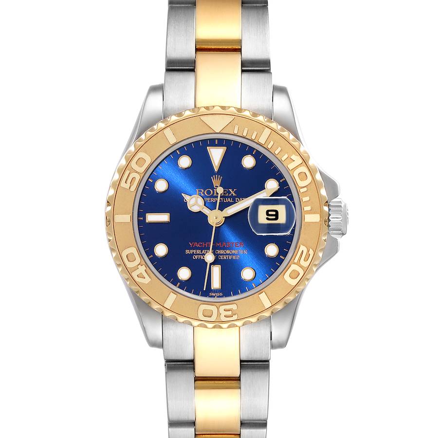 Rolex Yachtmaster 29mm Steel Yellow Gold Blue Dial Ladies Watch 169623 SwissWatchExpo