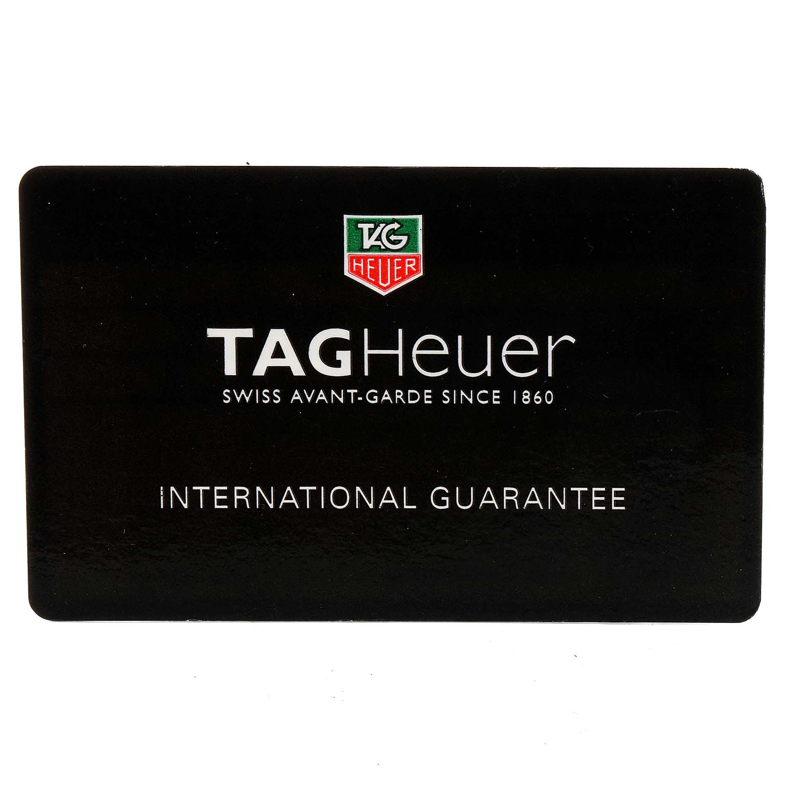 The image shows the front side of an international guarantee card for a Tag Heuer Monaco CW2113.BA0780 Men's Stainless Steel Blue Dial CW2113.BA0780 Men's Stainless Steel Blue Dial watch.