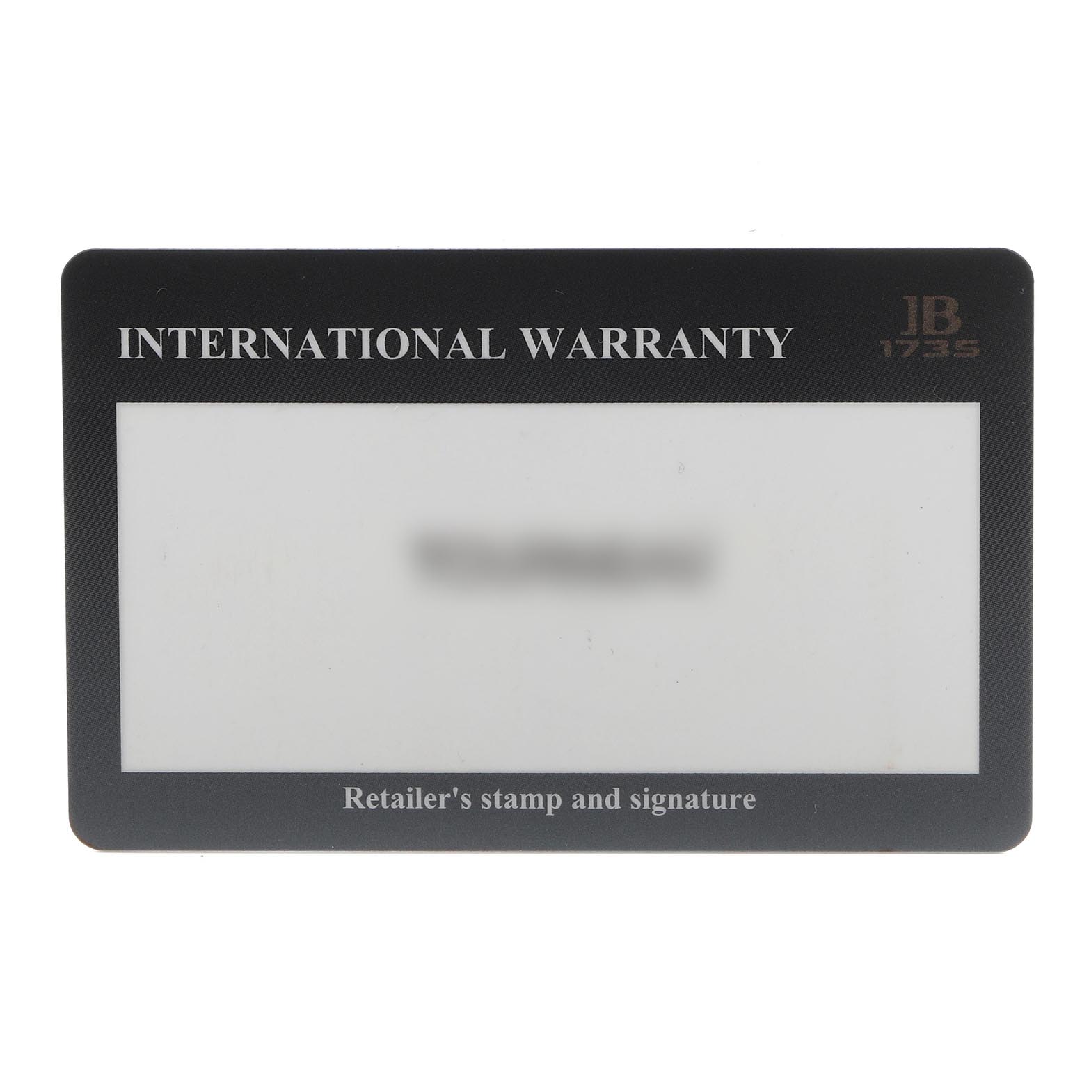 The image shows the international warranty card for the Blancpain Fifty Fathoms 5015-363-C63B Men's Rose Gold Blue Dial 5015-363-C63B Men's Rose Gold Blue Dial watch model.