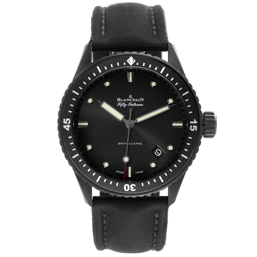 Blancpain Fifty Fathoms Bathyscaphe Black Ceramic Mens Watch 5000