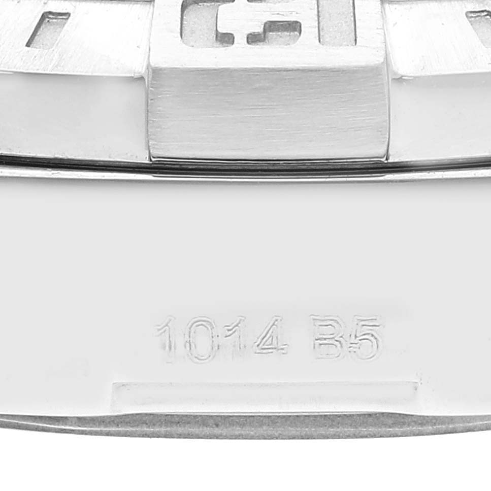 This image shows a close-up of the side profile of a Breitling Avenger A3239011/BC34 Men's Stainless Steel Black Dial A3239011/BC34 Men's Stainless Steel Black Dial watch, highlighting part of the case and model number engraving.