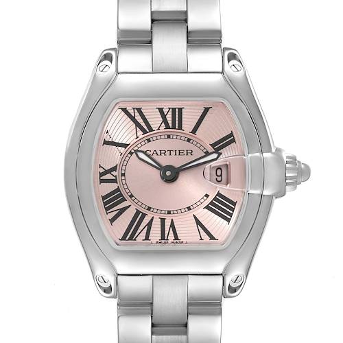 Photo of Cartier Roadster Small Pink Dial Steel Ladies Watch W62017V3