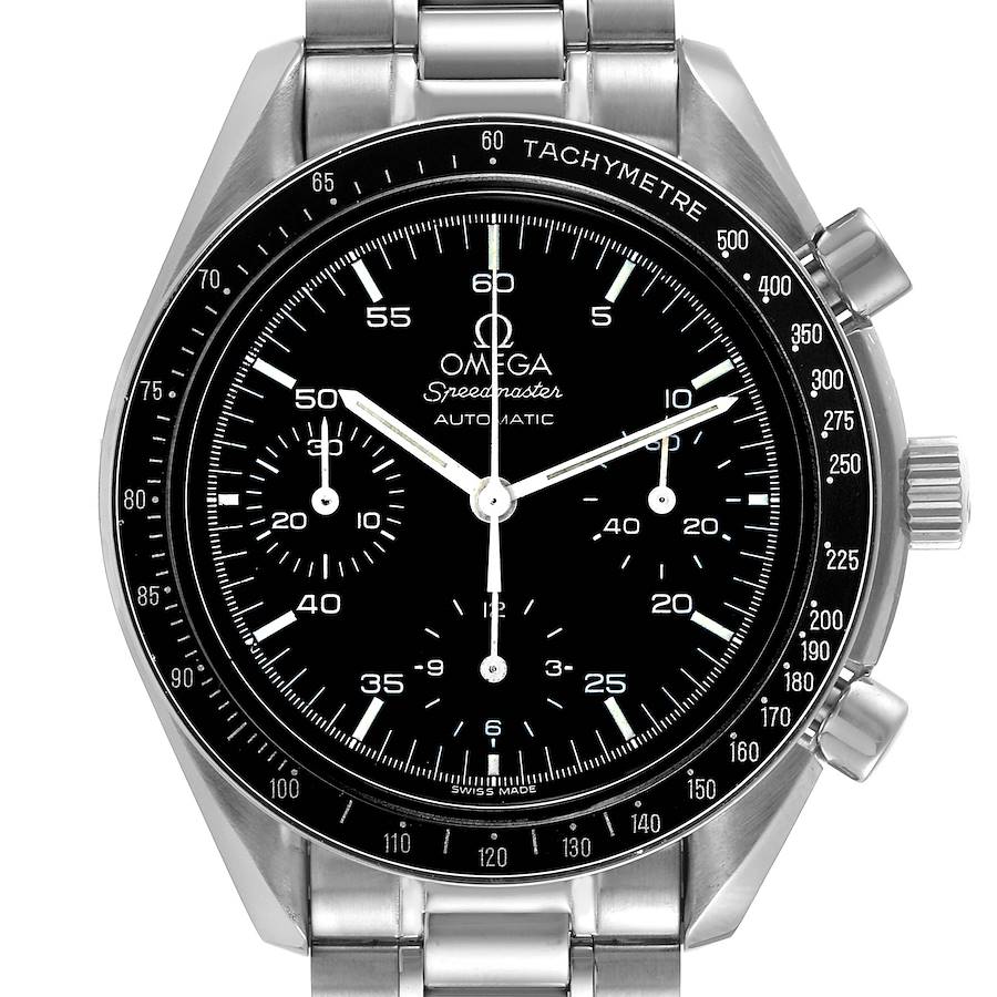 Omega Speedmaster Reduced Hesalite Chronograph Steel Mens Watch 3510.50.00 Box Card SwissWatchExpo