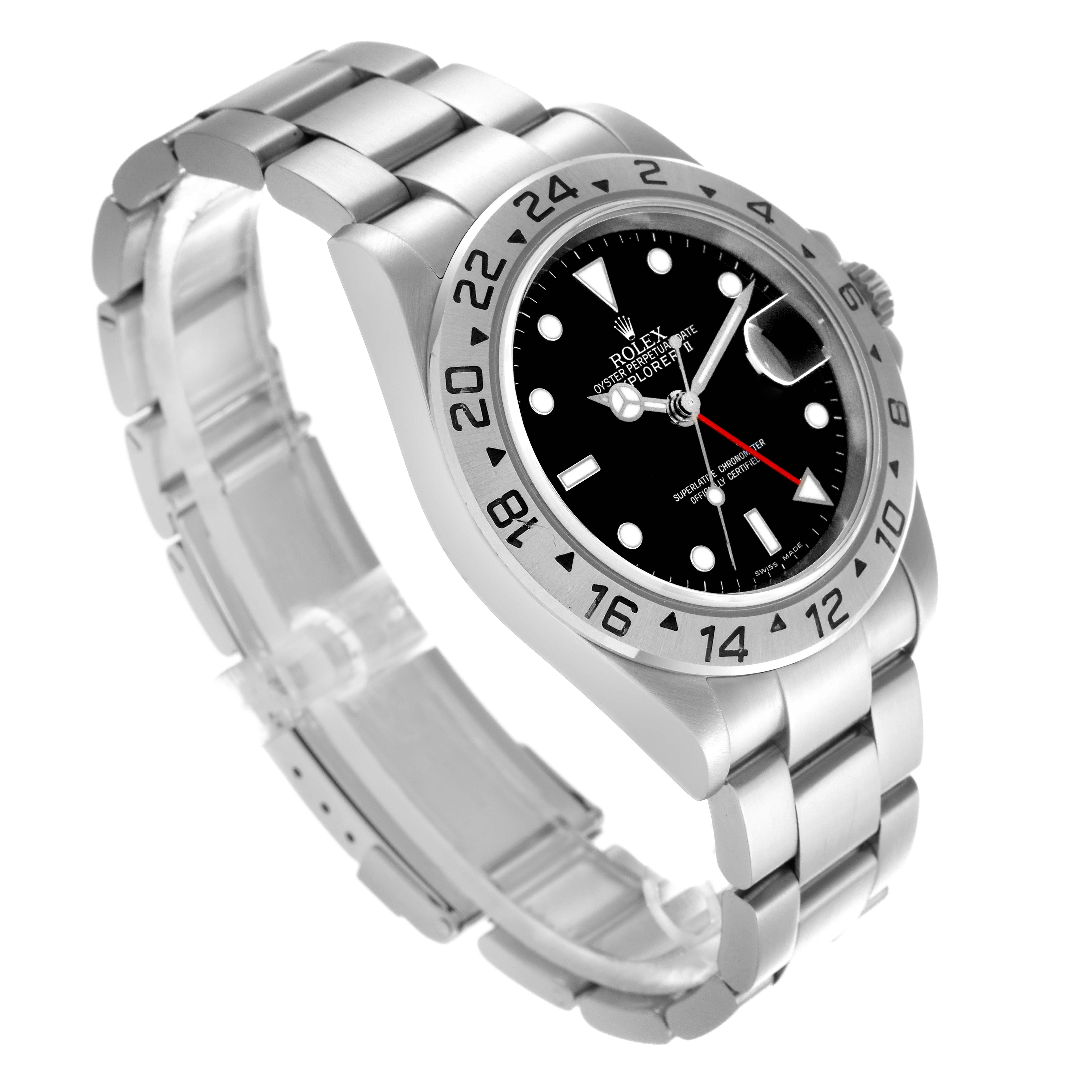 The image shows a Rolex Explorer 16570 Men
s Stainless Steel Black Dial 16570 Men
s Stainless Steel Black Dial watch at a three-quarter angle, highlighting the bezel, dial, and bracelet.