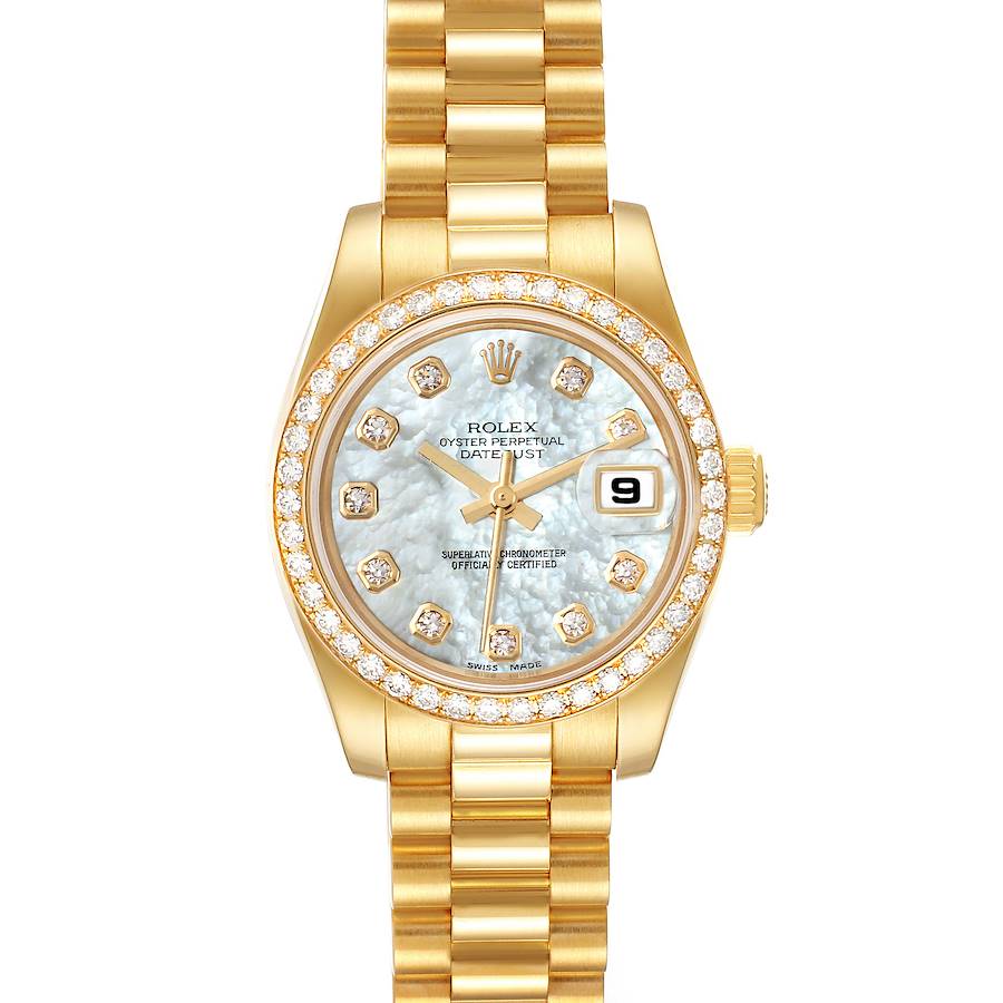 Rolex President Yellow Gold MOP Diamond Ladies Watch 179138 Box Card SwissWatchExpo
