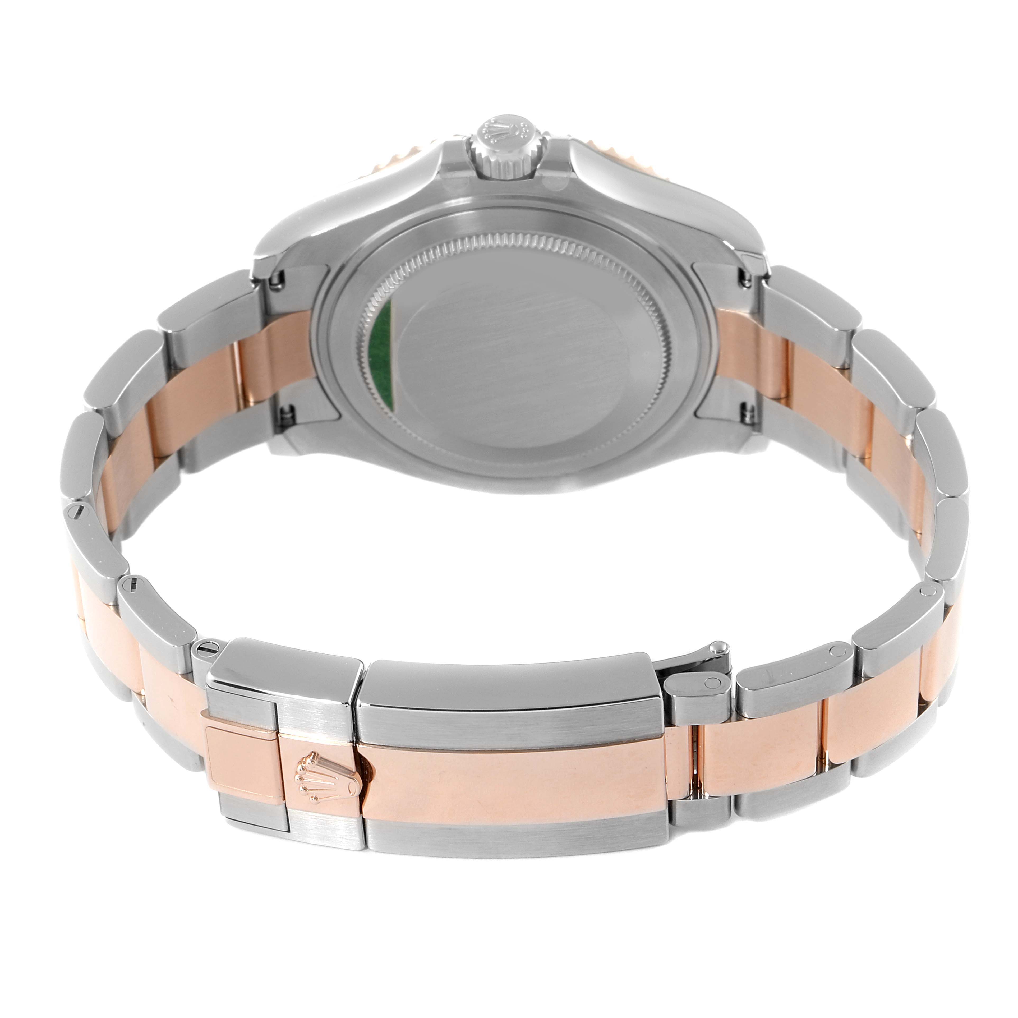 This image shows the back view of a Rolex Yacht-Master 268621 Men's Steel and Gold (two tone) Brown Dial 268621 Men's Steel and Gold (two tone) Brown Dial watch, highlighting the bracelet, clasp, and case back.