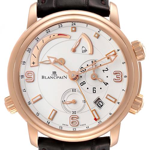 Photo of Blancpain Leman Reveil GMT Alarm 18k Rose Gold Mens Watch 2841-3642-53B