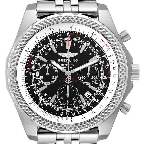 Photo of Breitling Bentley Motors Black Dial Chronograph Steel Mens Watch A25362 Papers
