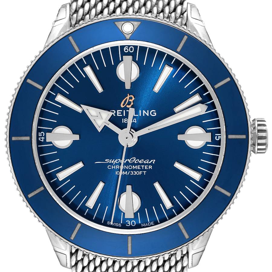 Breitling Superocean Heritage 57 Blue Dial Steel Watch A10370 Unworn SwissWatchExpo