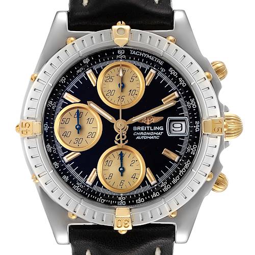 Photo of Breitling Windrider Chronomat Steel Yellow Gold Black Dial Mens Watch B13350