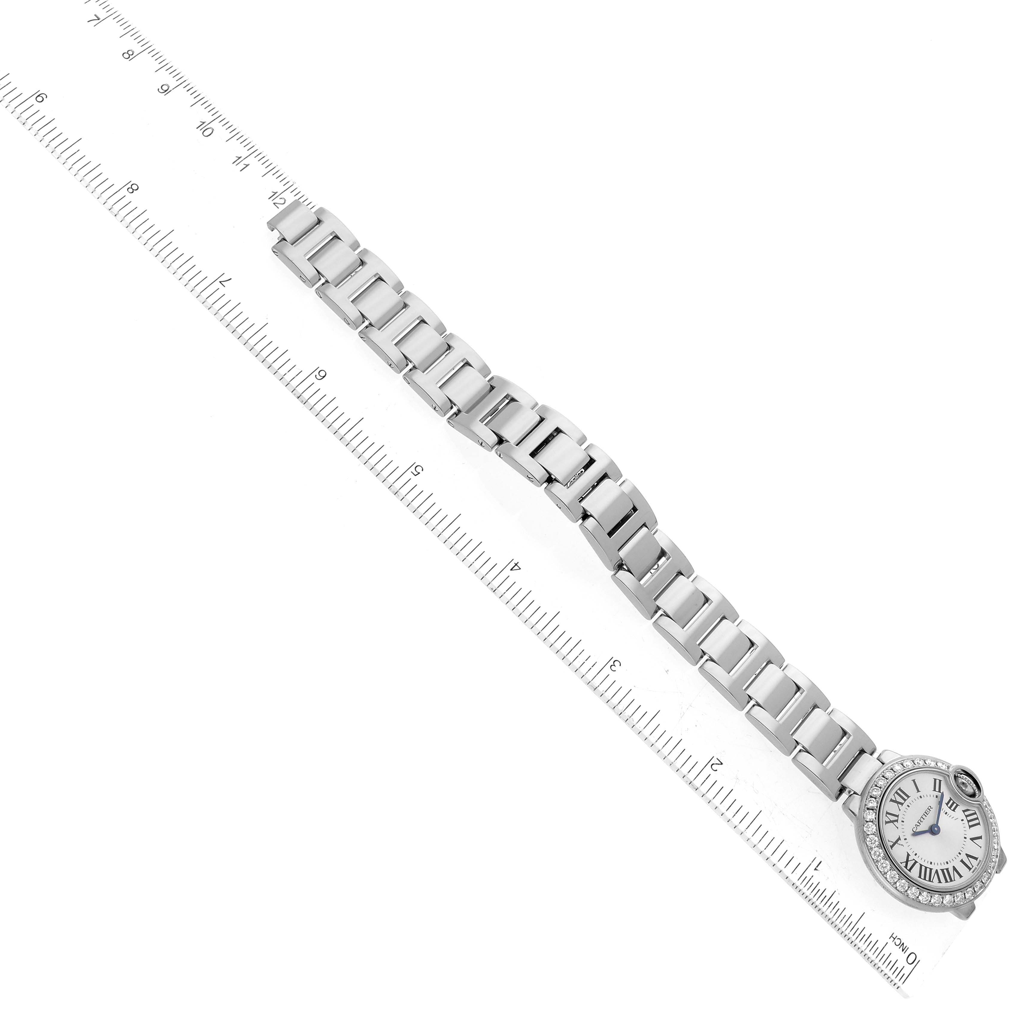 Cartier Ballon Bleu White Gold Diamond Bezel Ladies Watch WE9003Z3 ...