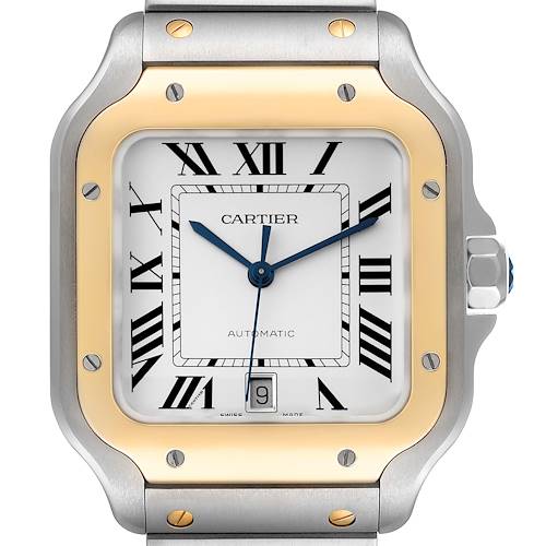 Photo of Cartier Santos de Cartier Large Steel Yellow Gold Mens Watch W2SA0009