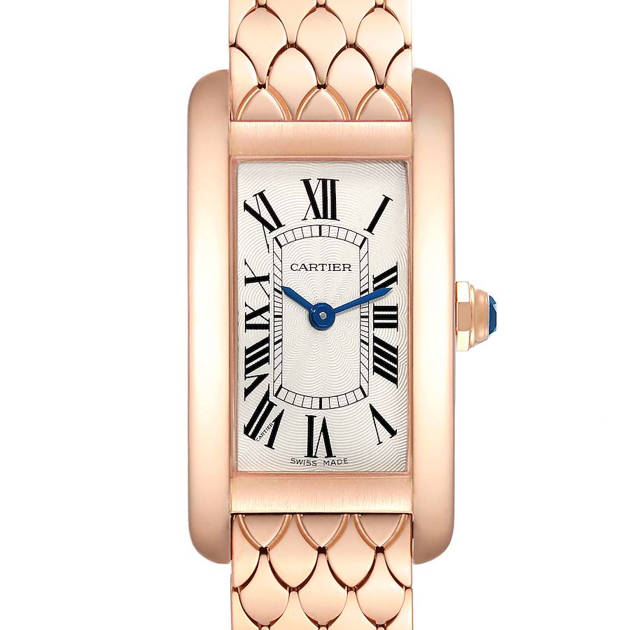 Cartier Tank Americaine 18K Rose Gold Ladies Watch W2620031 Box Papers SwissWatchExpo
