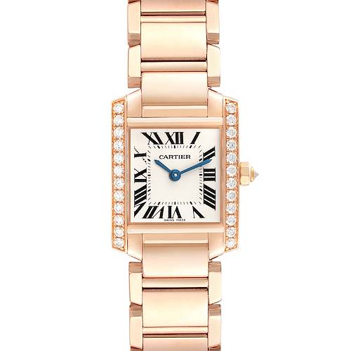 Photo of Cartier Tank Francaise Rose Gold Diamond Ladies Watch WE10456H Box Papers