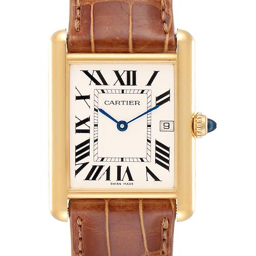 Photo of Cartier Tank Louis 18K Yellow Gold Mens Watch W1529756 Box Papers