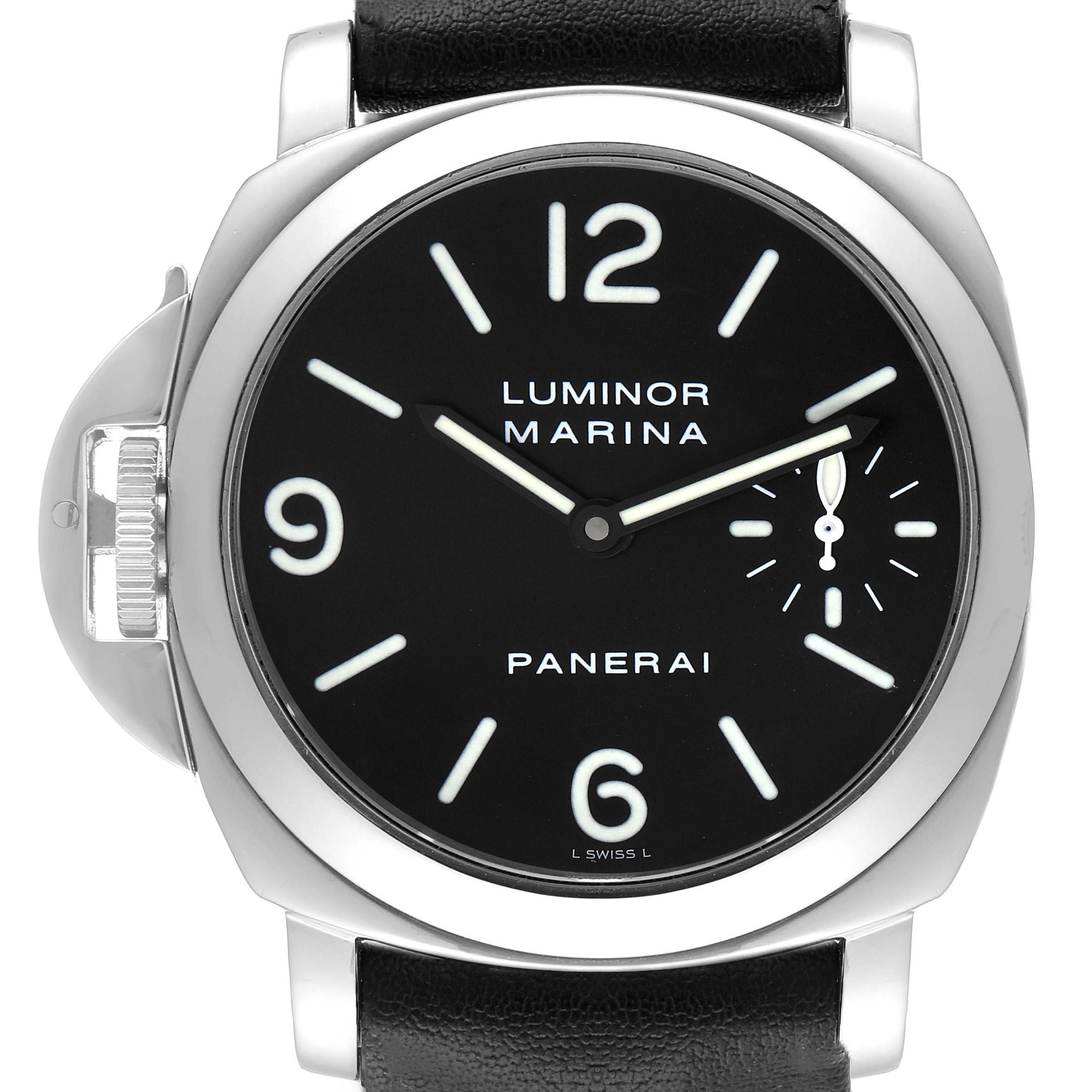 Panerai Luminor Base 44mm Left Handed Steel Mens Watch PAM00115 Box ...