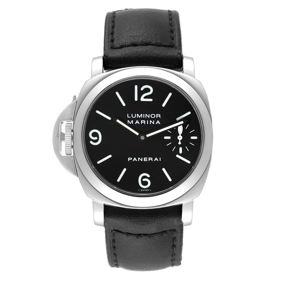 Panerai Luminor Base 44mm Left Handed Steel Mens Watch PAM00115