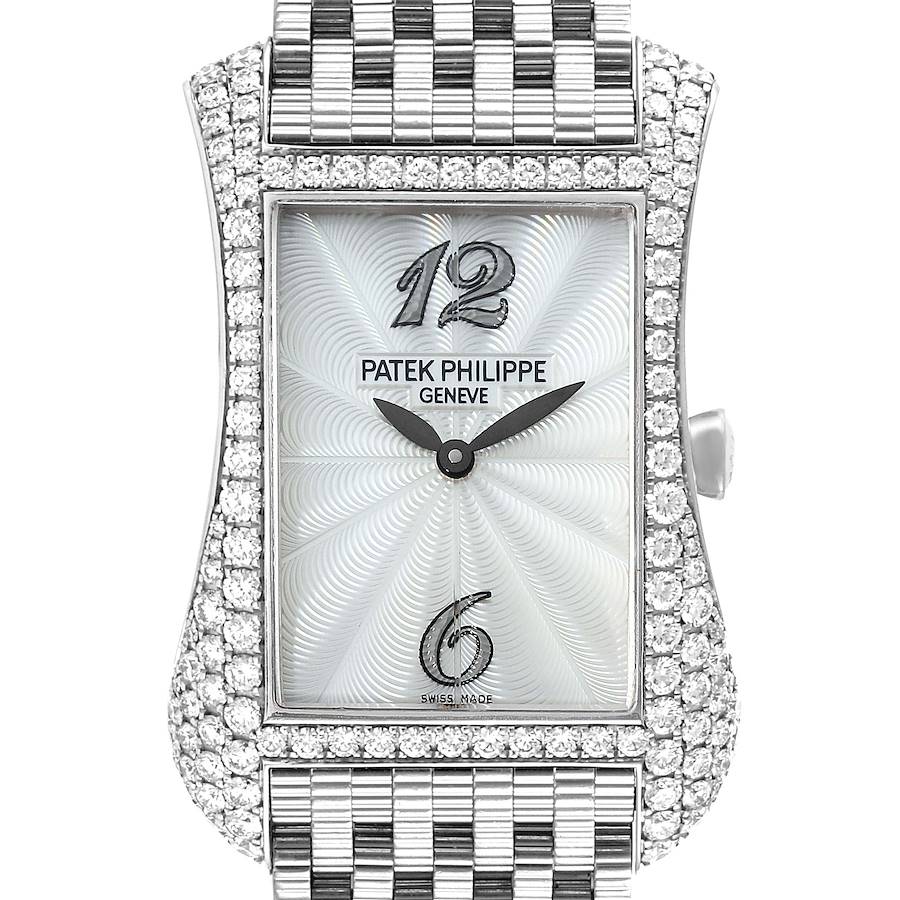 Patek Philippe Gondolo White Gold Mother of Pearl Diamond Ladies Watch 4972 SwissWatchExpo
