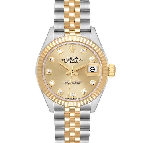 Photo of Rolex Datejust 28 Steel Yellow Gold Diamond Dial Ladies Watch 279173