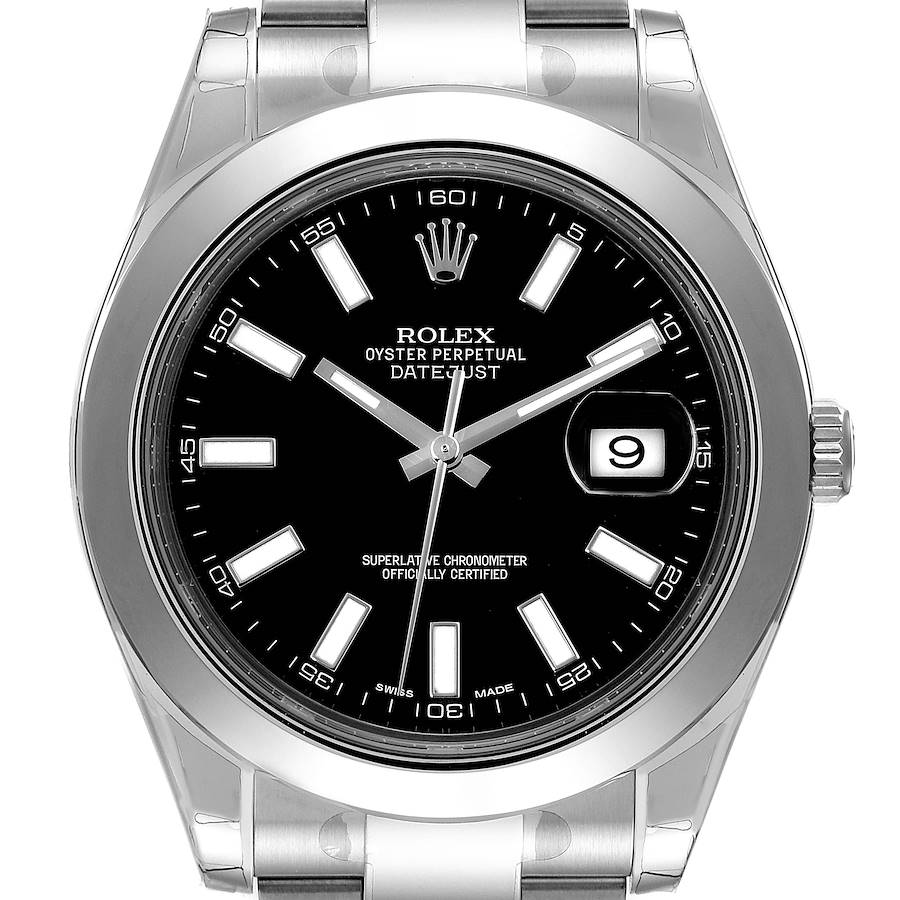 Rolex Datejust II 41mm Black Dial Oyster Bracelet Steel Mens Watch 116300 Unworn SwissWatchExpo