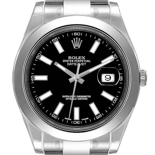 Photo of Rolex Datejust II 41mm Black Dial Oyster Bracelet Steel Mens Watch 116300 Unworn