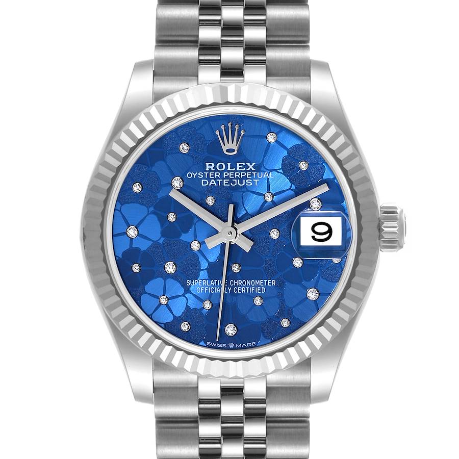 Rolex Datejust Midsize 31 Steel White Gold Blue Dial Ladies Watch 278274 Unworn SwissWatchExpo