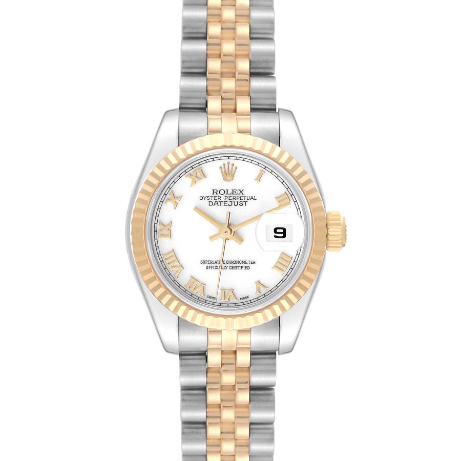 Rolex Datejust Steel Yellow Gold White Dial Ladies Watch 179173 SwissWatchExpo