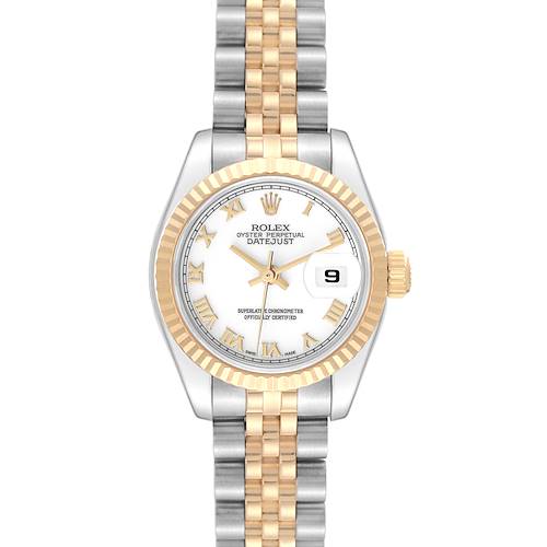 Photo of Rolex Datejust Steel Yellow Gold White Dial Ladies Watch 179173